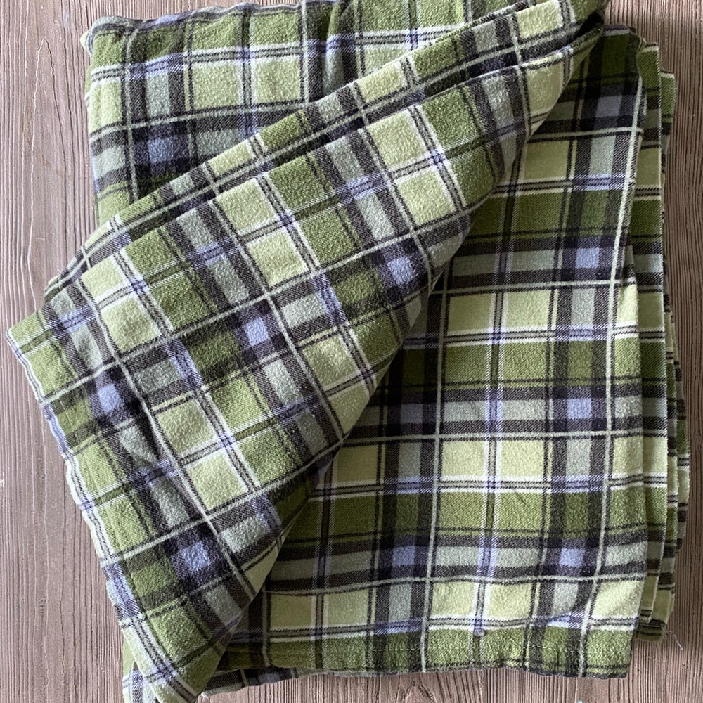 Target Flannel Plaid Bed Flat Top Sheet with flaw